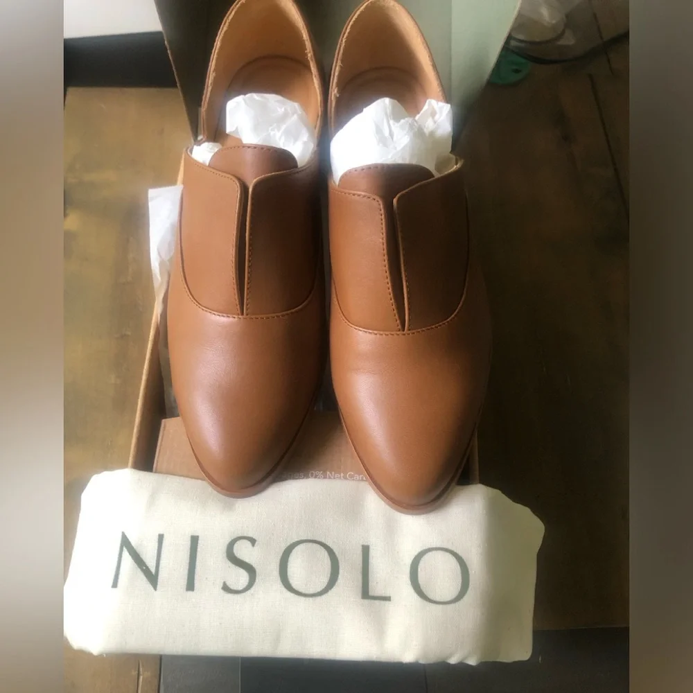 Nisolo Emma D’orsay oxfords nutmeg 9.5 new in box - Picture 1 of 7